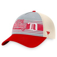 Men's Fanatics Branded Gray/Red Detroit Red Wings Heritage Vintage Trucker Adjustable Hat