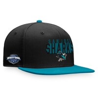 Men's Fanatics Branded Black/Teal San Jose Sharks Fundamental Colorblocked Snapback Hat