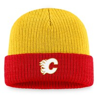 Men's Fanatics Branded  Yellow/Red Calgary Flames Heritage Vintage Cuffed Knit Hat