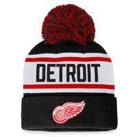 Women's Fanatics Branded Black Detroit Red Wings Fundamental Cuffed Knit Hat with Pom