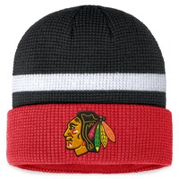 Men's Fanatics Branded  Black/Red Chicago Blackhawks Fundamental Cuffed Knit Hat
