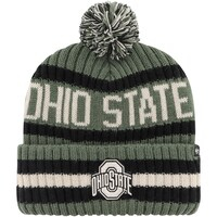 Men's '47 Green Ohio State Buckeyes OHT Military Appreciation Bering Cuffed Knit Hat with Pom