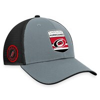 Men's Fanatics Branded  Gray/Black Carolina Hurricanes Authentic Pro Home Ice Trucker Adjustable Hat