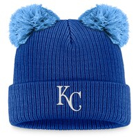 Women's Fanatics Branded Royal/Light Blue Kansas City Royals Double Pom Cuffed Knit Hat