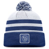 Men's Fanatics Branded Gray Milwaukee Brewers Cuffed Knit Hat with Pom