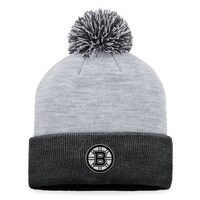 Women's Fanatics Branded Gray Boston Bruins Cuffed Knit Hat with Pom