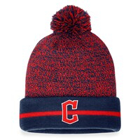 Men's Fanatics Branded Navy/Red Cleveland Guardians Space-Dye Cuffed Knit Hat with Pom