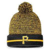 Men's Fanatics Branded Black/Gold Pittsburgh Pirates Space-Dye Cuffed Knit Hat with Pom