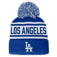 Women's Fanatics Branded Royal/White Los Angeles Dodgers Script Cuffed Knit Hat with Pom