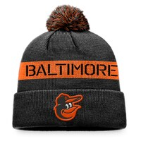 Men's Fanatics Branded Black/Orange Baltimore Orioles League Logo Cuffed Knit Hat with Pom