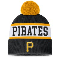Men's Fanatics Branded Black/White Pittsburgh Pirates Secondary Cuffed Knit Hat with Pom