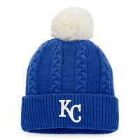 Women's Fanatics Branded Royal Kansas City Royals Cable Cuffed Knit Hat with Pom