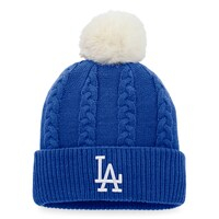 Women's Fanatics Branded Royal Los Angeles Dodgers Cable Cuffed Knit Hat with Pom
