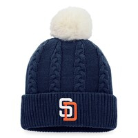 Women's Fanatics Branded Navy San Diego Padres Cable Cuffed Knit Hat with Pom