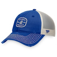 Men's Fanatics Branded Royal Atlanta Braves Distressed Patch Trucker Adjustable Hat