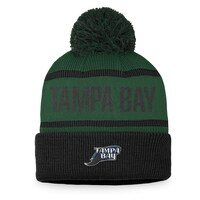 Men's Fanatics Branded Black/Green Tampa Bay Rays Cooperstown Collection Cuffed Knit Hat with Pom