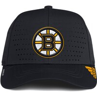 Men's adidas Black Boston Bruins Laser Perforated AEROREADY Adjustable Hat