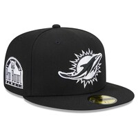 Men's New Era Black Miami Dolphins  Main Patch 59FIFTY Fitted Hat