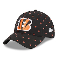 Girls Preschool New Era Black Cincinnati Bengals Hearts 9TWENTY Adjustable Hat