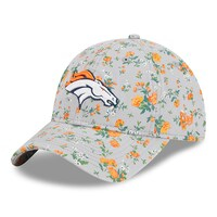Girls Youth New Era Gray Denver Broncos Bouquet 9TWENTY Adjustable Hat
