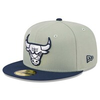 Men's New Era Sage/Navy Chicago Bulls Two-Tone Color Pack 59FIFTY Fitted Hat