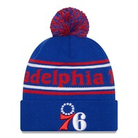 Men's New Era Royal Philadelphia 76ers Marquee Cuffed Knit Hat with Pom