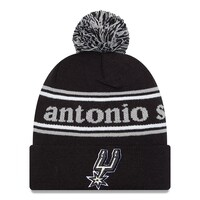 Men's New Era Black San Antonio Spurs Marquee Cuffed Knit Hat with Pom