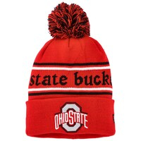 Youth New Era Scarlet Ohio State Buckeyes Marquee Cuffed Knit Hat with Pom