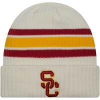 Men's New Era Cream USC Trojans Vintage Cuffed Knit Hat