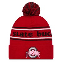 Men's New Era Scarlet Ohio State Buckeyes Marquee Cuffed Knit Hat with Pom
