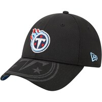 Men's New Era Black Tennessee Titans Top Visor 9FORTY Adjustable Hat