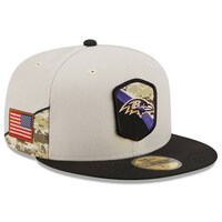 Men's New Era  Stone/Black Baltimore Ravens 2023 Salute To Service 59FIFTY Fitted Hat