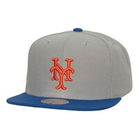 Men's Mitchell & Ness Gray New York Mets Cooperstown Collection Away Snapback Hat