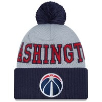 Men's New Era Navy/Gray Washington Wizards Tip-Off Two-Tone Cuffed Knit Hat with Pom