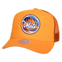 Men's Mitchell & Ness Orange New York Mets Curveball Trucker Snapback Hat