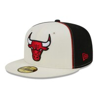 Men's New Era Cream Chicago Bulls Piped Pop Panel 59FIFTY Fitted Hat