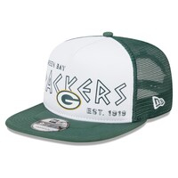 Men's New Era White/Green Green Bay Packers Banger 9FIFTY Trucker Snapback Hat