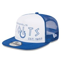Men's New Era White/Royal Indianapolis Colts Banger 9FIFTY Trucker Snapback Hat