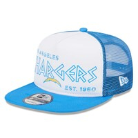 Men's New Era White/Powder Blue Los Angeles Chargers Banger 9FIFTY Trucker Snapback Hat