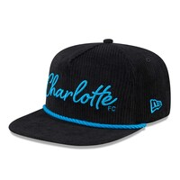 Men's New Era Black Charlotte FC Corduroy Golfer Adjustable Hat