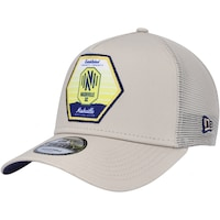 Men's New Era Khaki Nashville SC Established Patch 9FORTY A-Frame Trucker Adjustable Hat