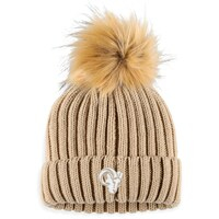 Women's WEAR by Erin Andrews  Natural Los Angeles Rams Neutral Cuffed Knit Hat with Pom