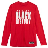 Atlanta Hawks Team-Issued Red Black History Month Long Sleeve Shirt from the 2022-23 NBA Season
