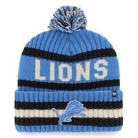 Men's '47  Blue Detroit Lions Bering Cuffed Knit Hat with Pom