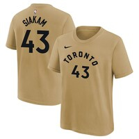 Youth Nike Pascal Siakam Gold Toronto Raptors 2023/24 City Edition Name & Number T-Shirt