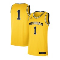 Men's Jordan Brand #1 Maize Michigan Wolverines Limited Authentic Jersey