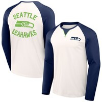 Men's NFL x Darius Rucker Collection by Fanatics Cream/College Navy Seattle Seahawks Long Sleeve Raglan T-Shirt