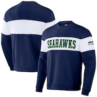 Men's NFL x Darius Rucker Collection by Fanatics Navy Seattle Seahawks Team Color & White Pullover Sweatshirt
