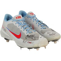 Jack Flaherty St. Louis Cardinals Autographed Game-Used Gray and Blue Nike Cleats from the 2022 MLB Season with "Game-Used" Inscriptions