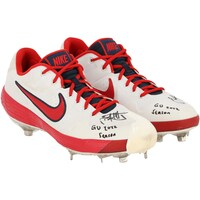 Jack Flaherty St. Louis Cardinals Autographed Game-Used White, Red, and Navy Nike Cleats from the 2022 MLB Season with "Game-Used" Inscriptions
